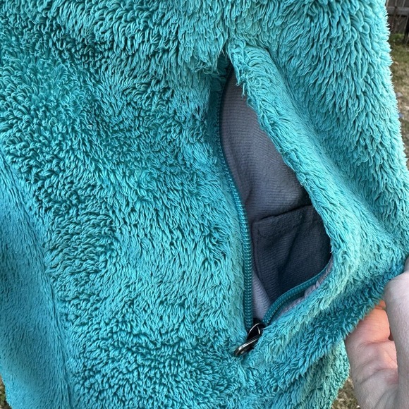 The North Face Womens Jacket Size Small Teal Osito AAHY Fuzzy Fleece Full Zip - Picture 6 of 12